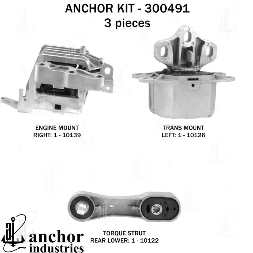 ANCHOR MOUNTS 300491 ENGINE MNT KIT