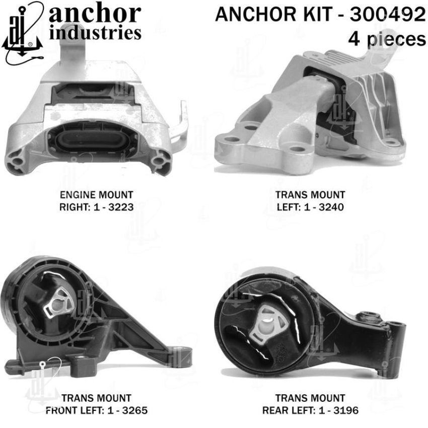 ANCHOR MOUNTS 300492 ENGINE MNT KIT