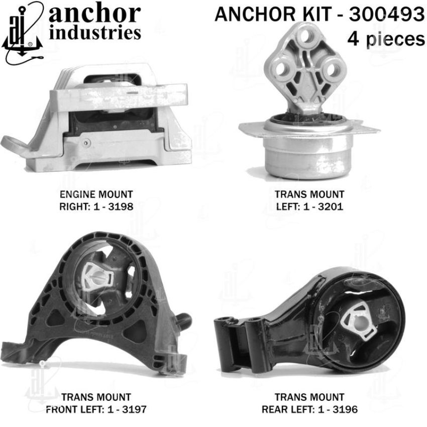 ANCHOR MOUNTS 300493 ENGINE MNT KIT