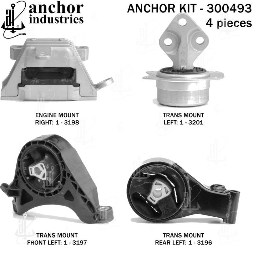 ANCHOR MOUNTS 300493 ENGINE MNT KIT