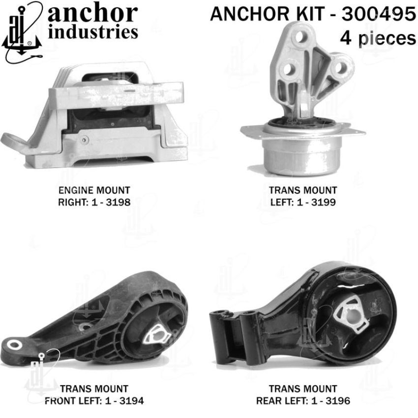 ANCHOR MOUNTS 300495 ENGINE MNT KIT