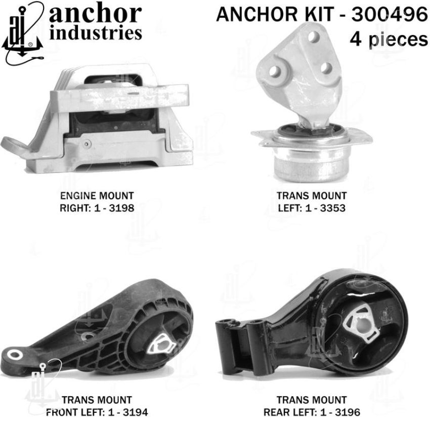 ANCHOR MOUNTS 300496 ENGINE MNT KIT