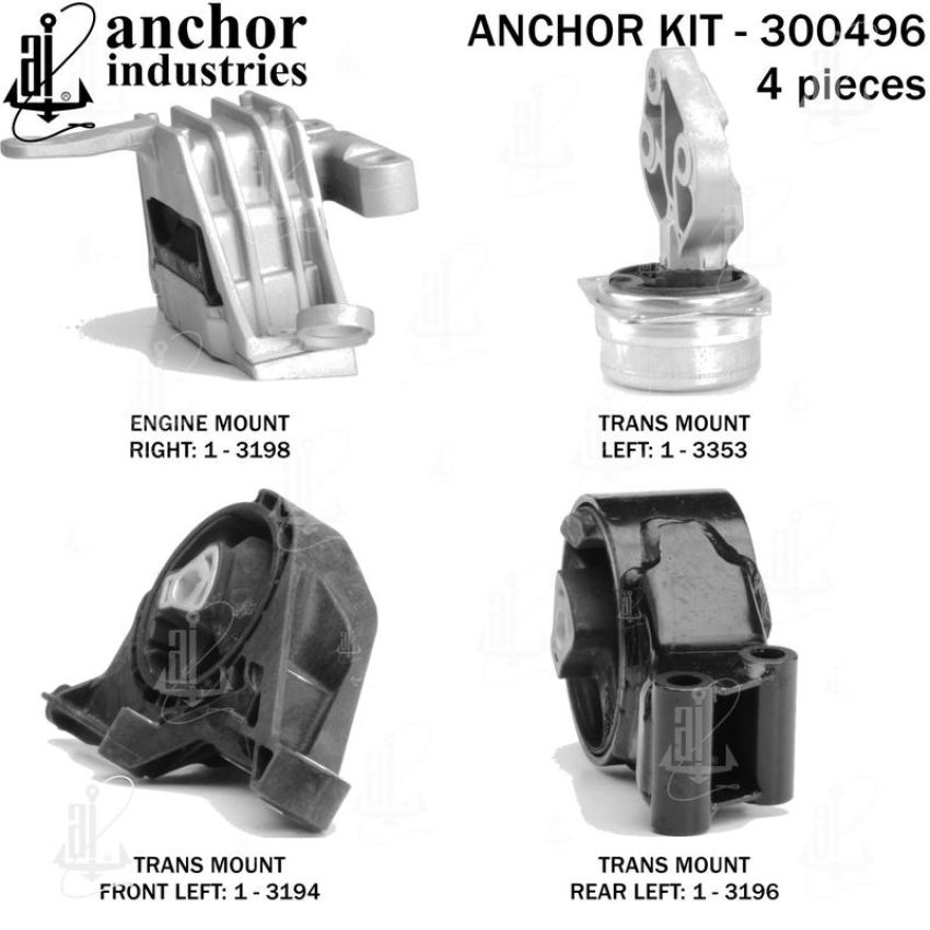 ANCHOR MOUNTS 300496 ENGINE MNT KIT