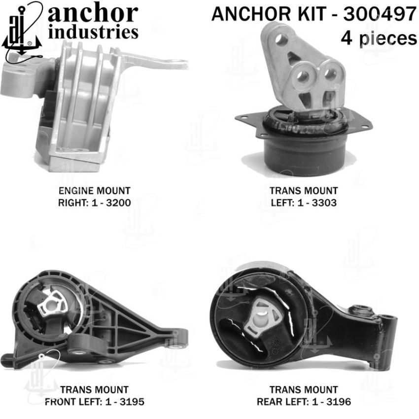 ANCHOR MOUNTS 300497 ENGINE MNT KIT