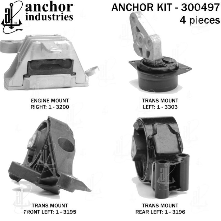 ANCHOR MOUNTS 300497 ENGINE MNT KIT