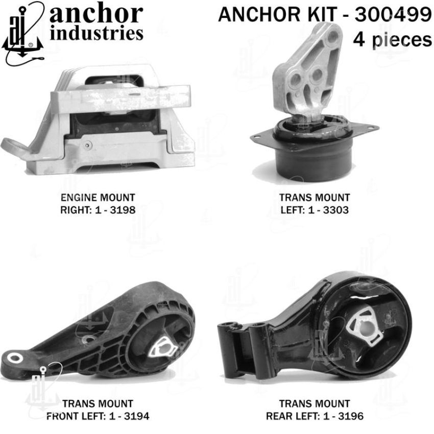 ANCHOR MOUNTS 300499 ENGINE MNT KIT