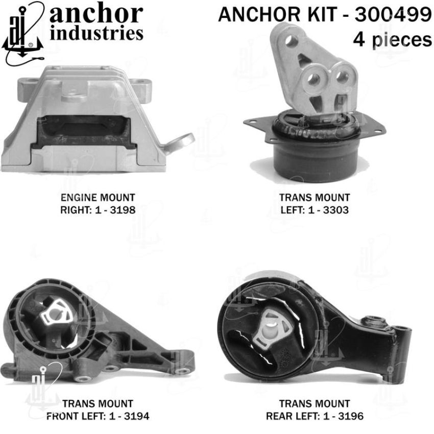 ANCHOR MOUNTS 300499 ENGINE MNT KIT