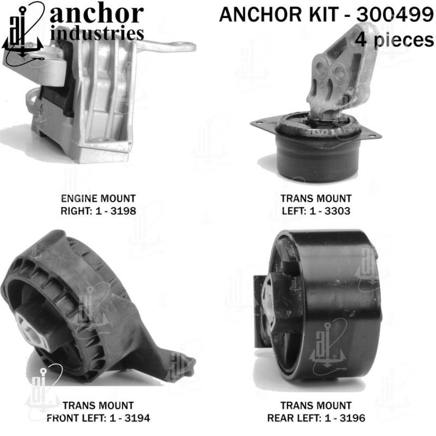 ANCHOR MOUNTS 300499 ENGINE MNT KIT