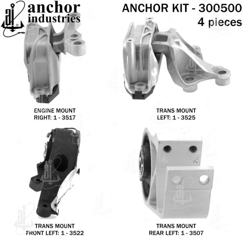 ANCHOR MOUNTS 300500 ENGINE MNT KIT