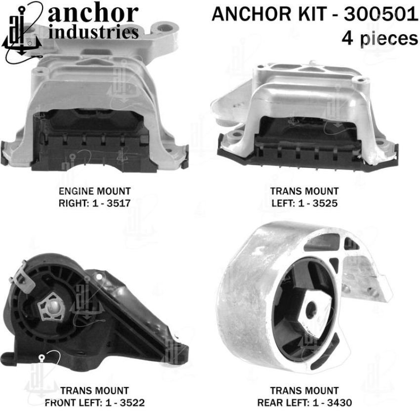 ANCHOR MOUNTS 300501 ENGINE MNT KIT