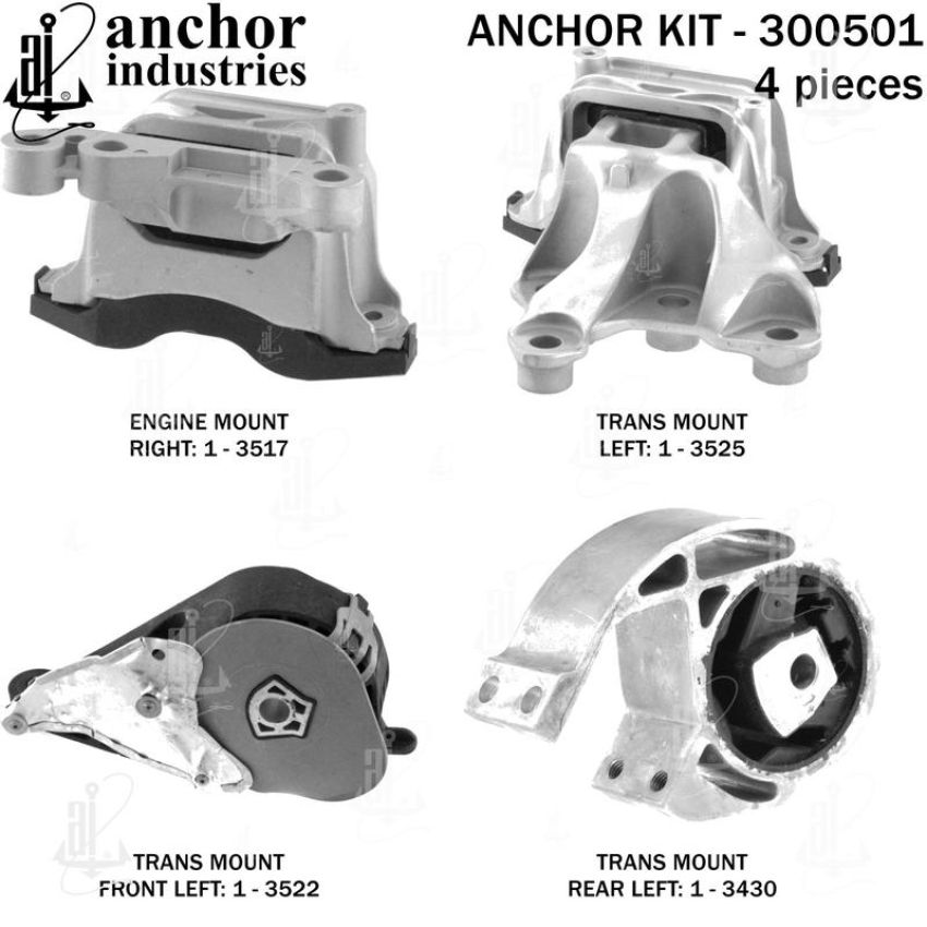 ANCHOR MOUNTS 300501 ENGINE MNT KIT