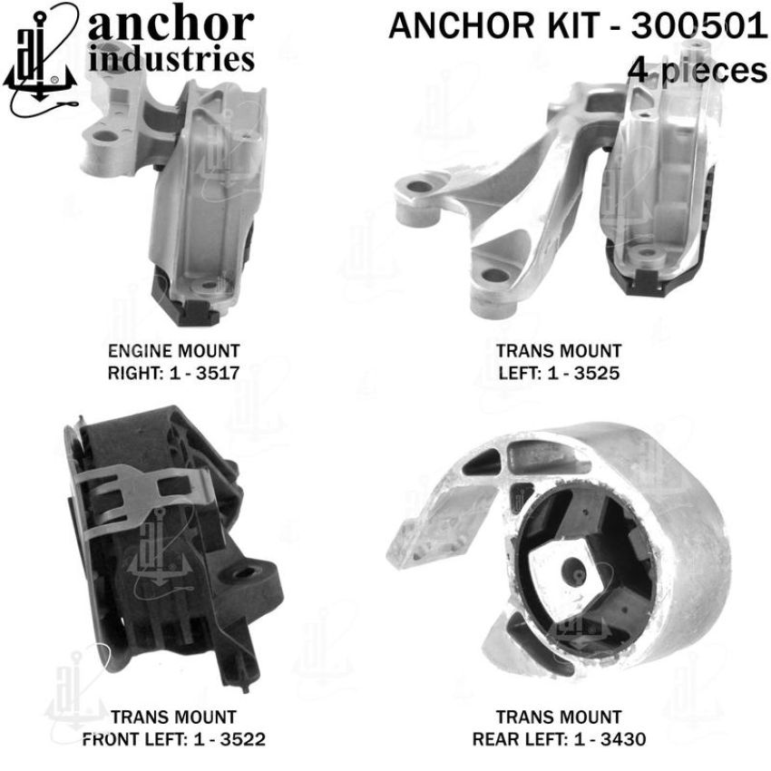 ANCHOR MOUNTS 300501 ENGINE MNT KIT
