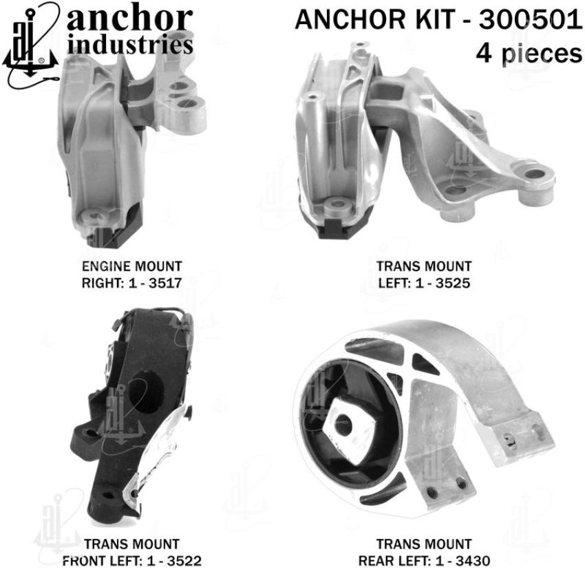 ANCHOR MOUNTS 300501 ENGINE MNT KIT