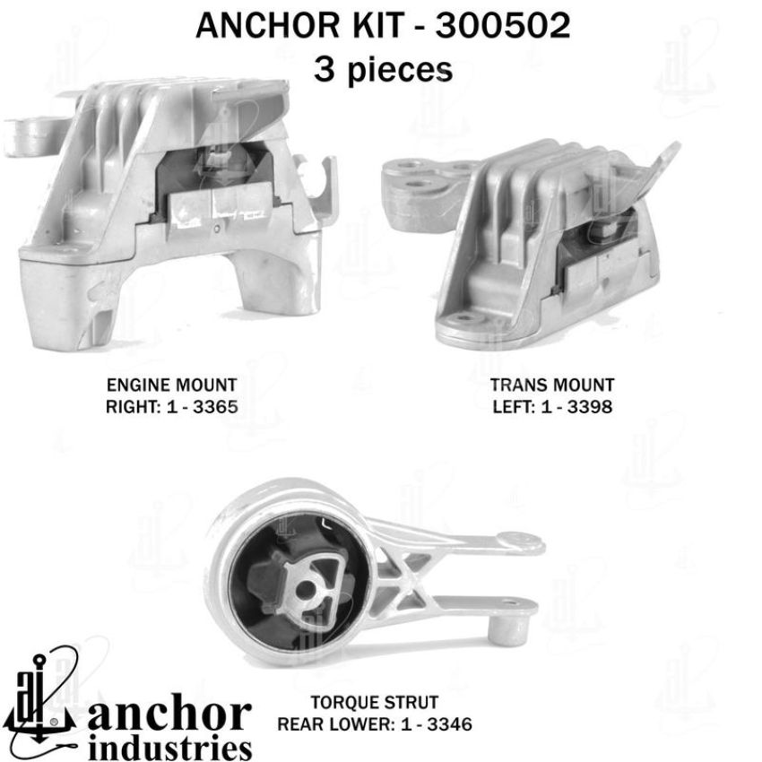 ANCHOR MOUNTS 300502 ENGINE MNT KIT