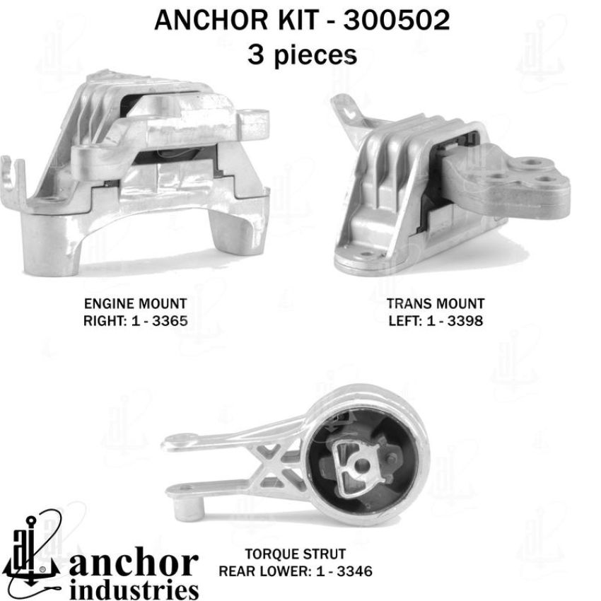 ANCHOR MOUNTS 300502 ENGINE MNT KIT