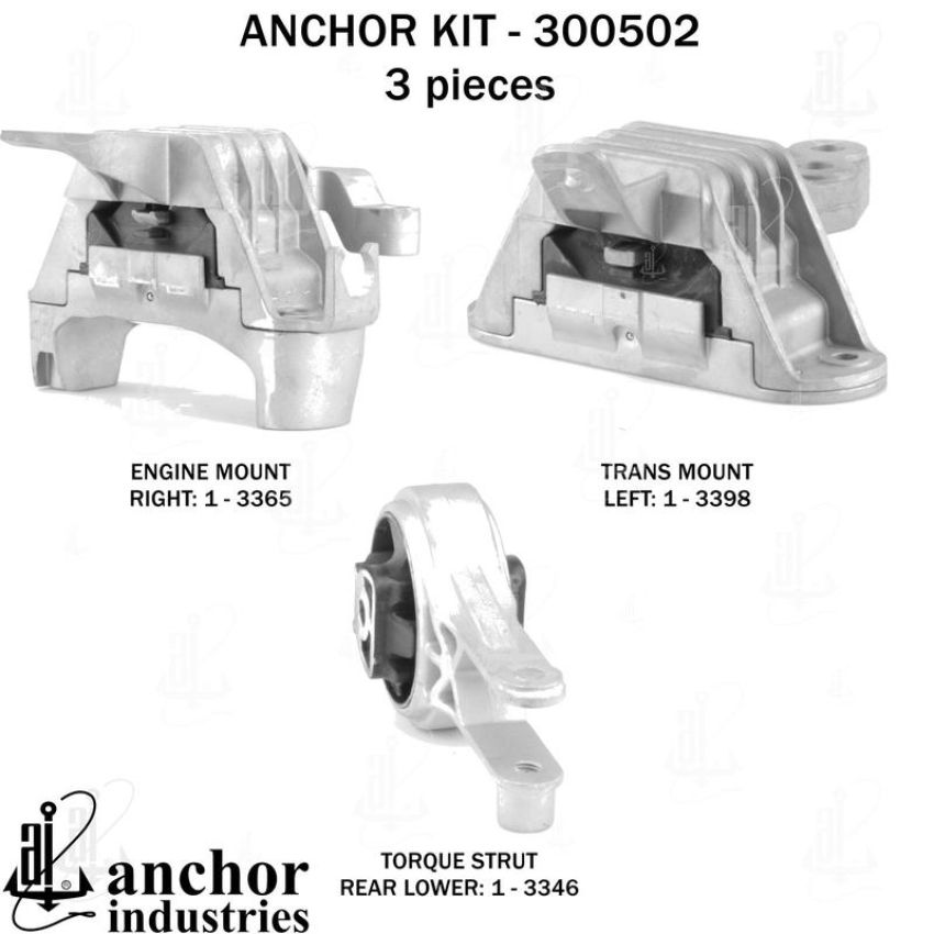 ANCHOR MOUNTS 300502 ENGINE MNT KIT