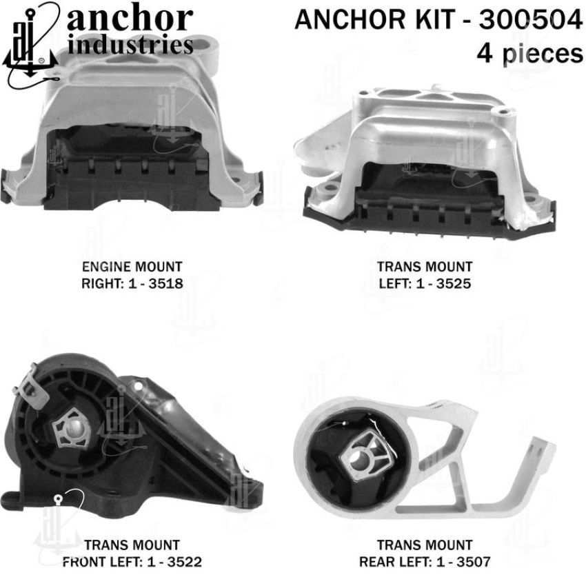 ANCHOR MOUNTS 300504 ENGINE MNT KIT