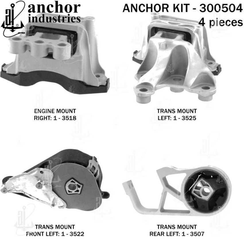ANCHOR MOUNTS 300504 ENGINE MNT KIT