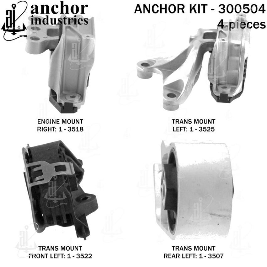 ANCHOR MOUNTS 300504 ENGINE MNT KIT