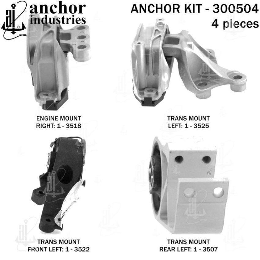 ANCHOR MOUNTS 300504 ENGINE MNT KIT
