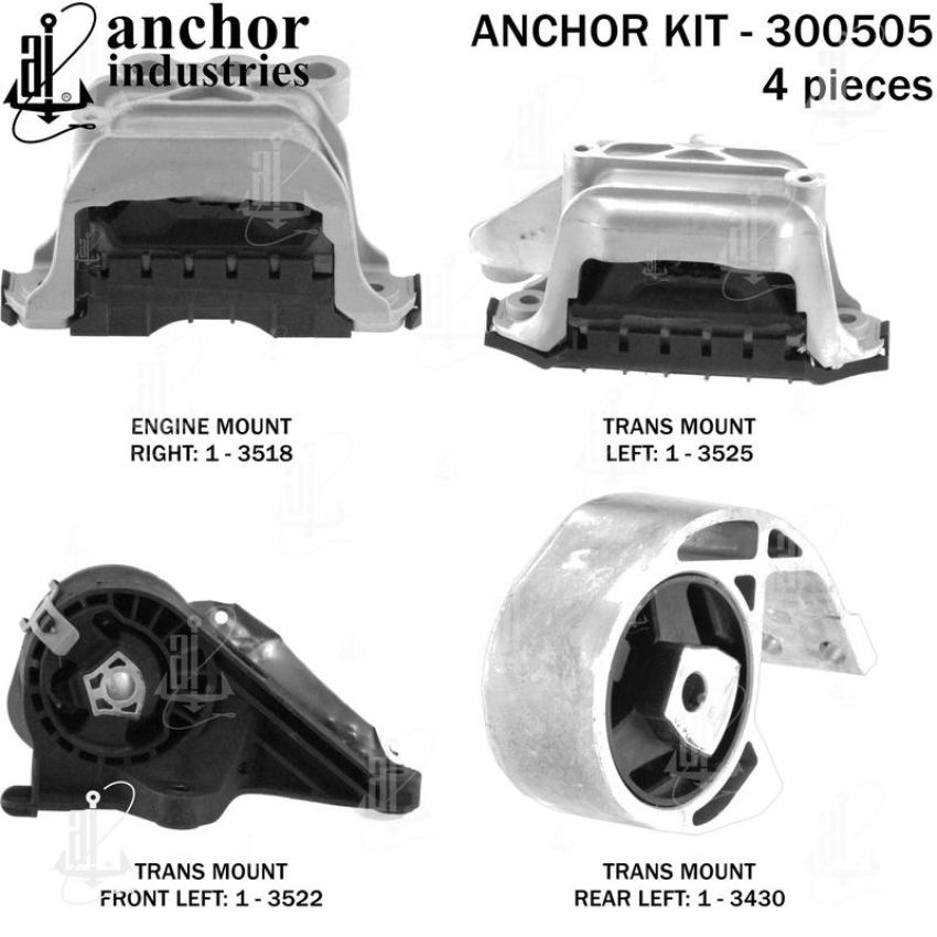 ANCHOR MOUNTS 300505 ENGINE MNT KIT