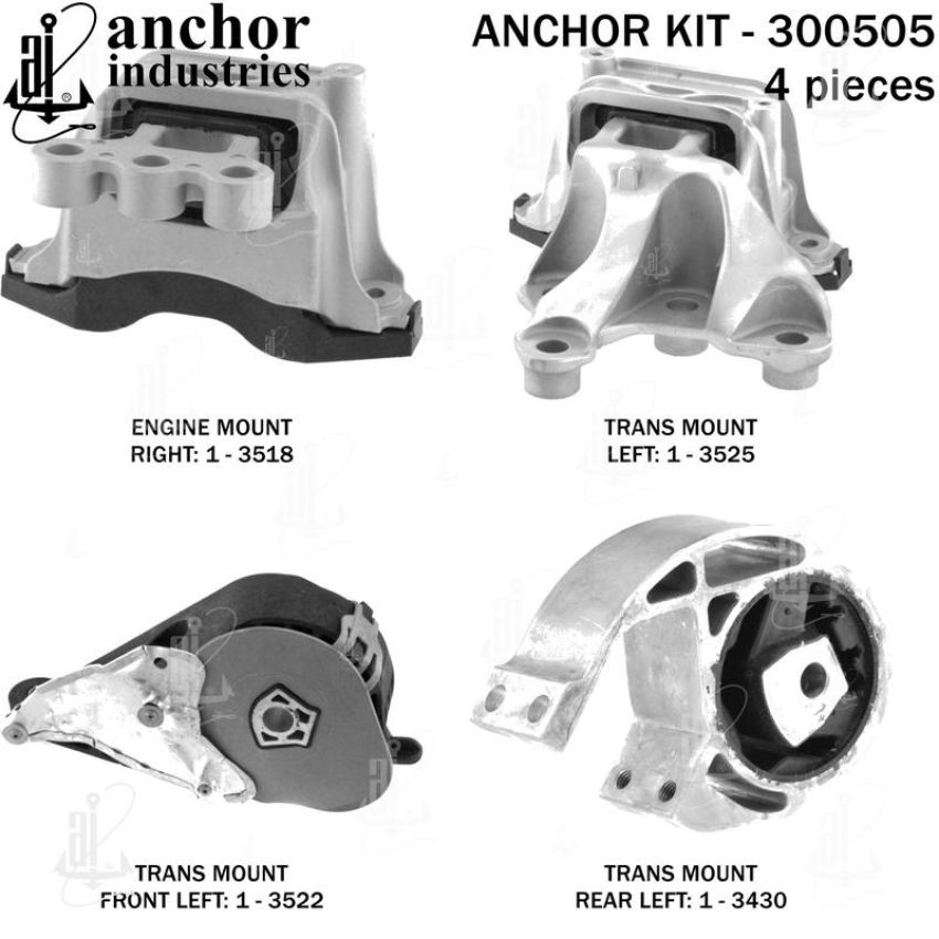 ANCHOR MOUNTS 300505 ENGINE MNT KIT