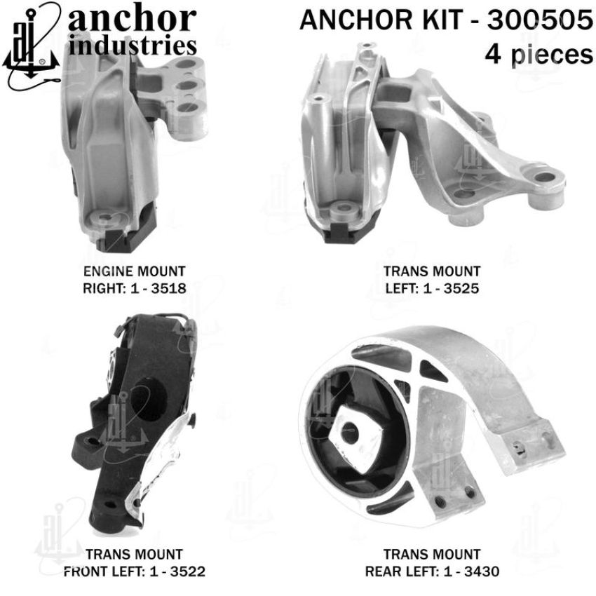 ANCHOR MOUNTS 300505 ENGINE MNT KIT