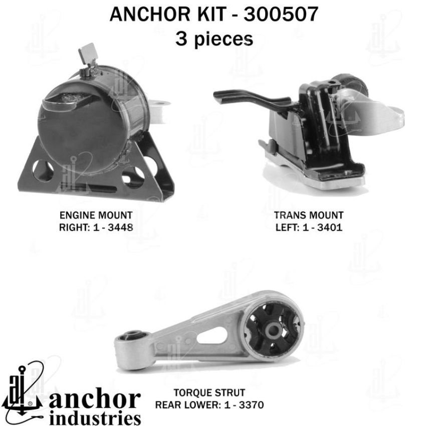 ANCHOR MOUNTS 300507 ENGINE MNT KIT