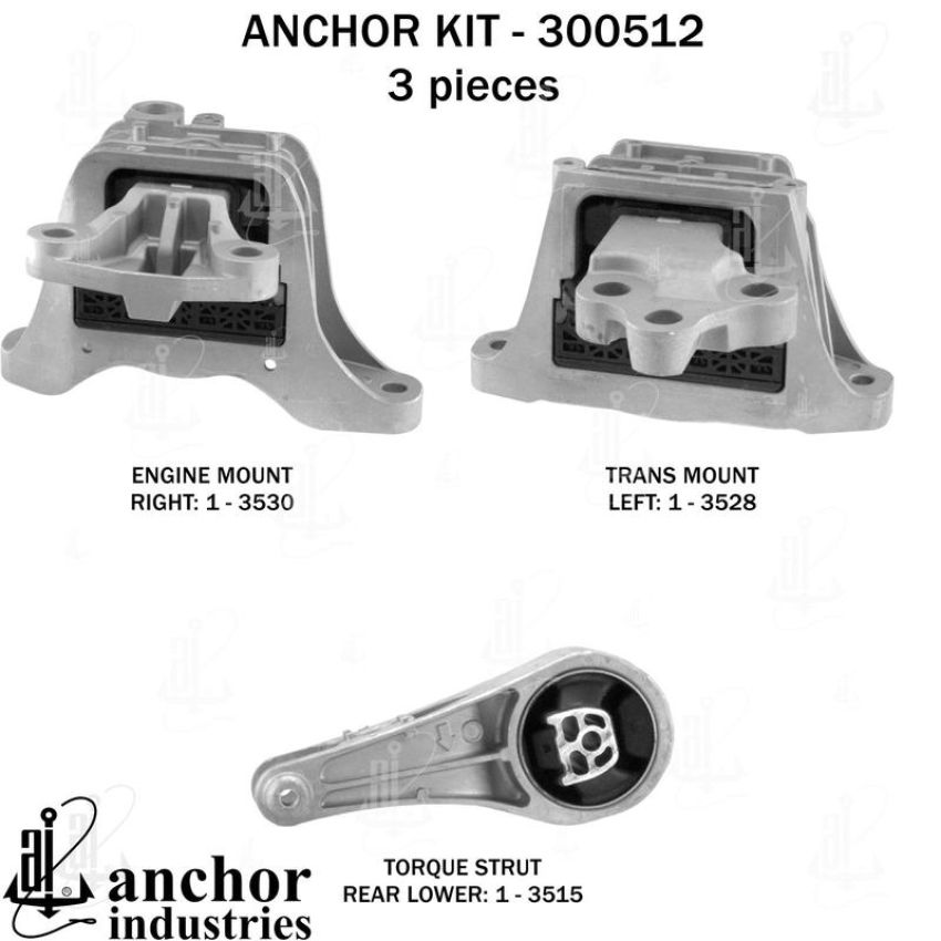 ANCHOR MOUNTS 300512 ENGINE MNT KIT