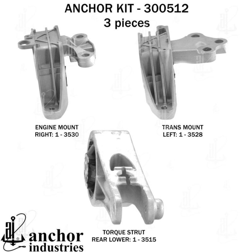 ANCHOR MOUNTS 300512 ENGINE MNT KIT