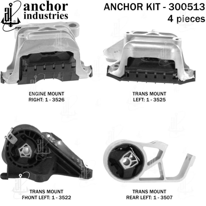 ANCHOR MOUNTS 300513 ENGINE MNT KIT
