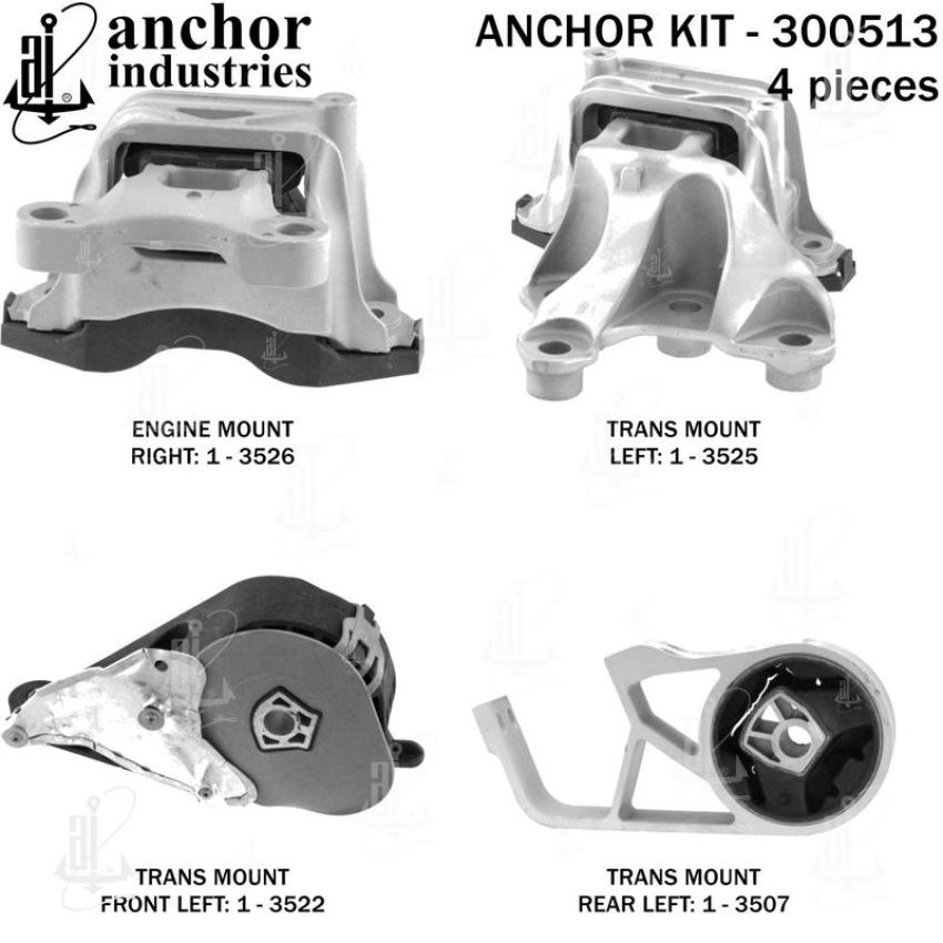 ANCHOR MOUNTS 300513 ENGINE MNT KIT