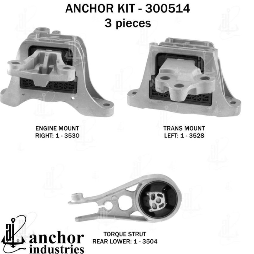ANCHOR MOUNTS 300514 ENGINE MNT KIT