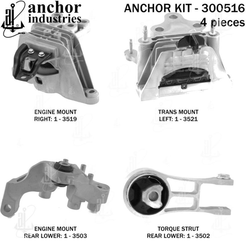ANCHOR MOUNTS 300516 ENGINE MNT KIT