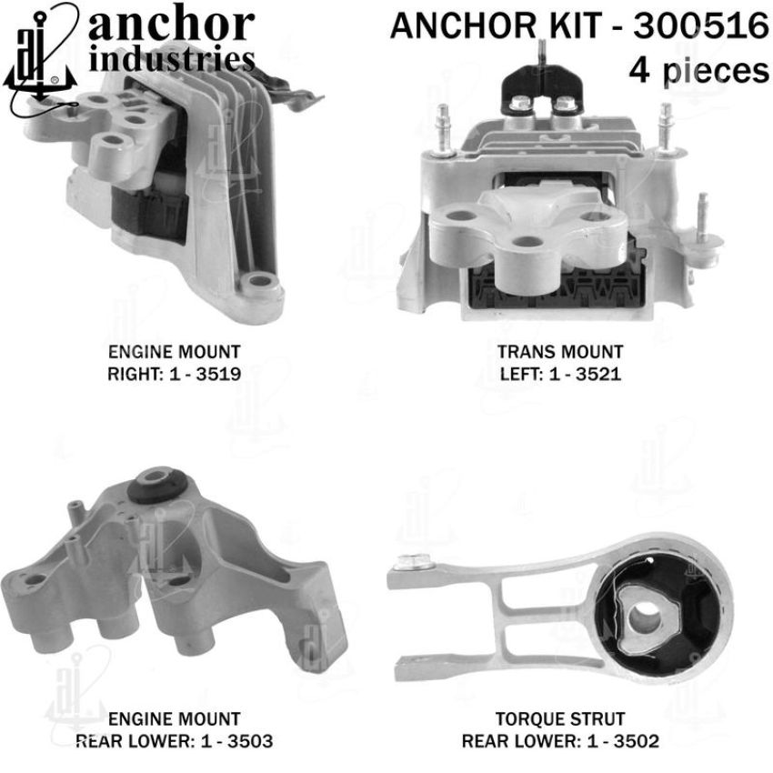 ANCHOR MOUNTS 300516 ENGINE MNT KIT