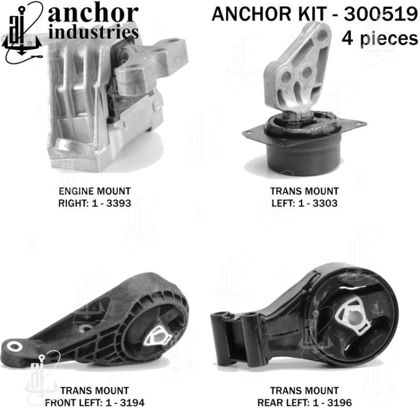 ANCHOR MOUNTS 300519 ENGINE MNT KIT