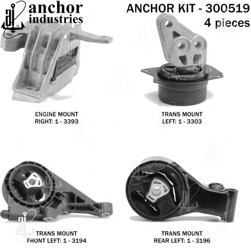 ANCHOR MOUNTS 300519 ENGINE MNT KIT