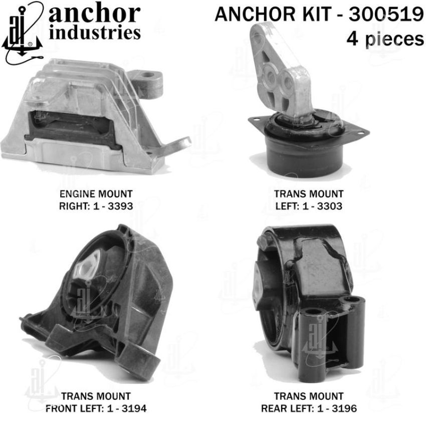 ANCHOR MOUNTS 300519 ENGINE MNT KIT