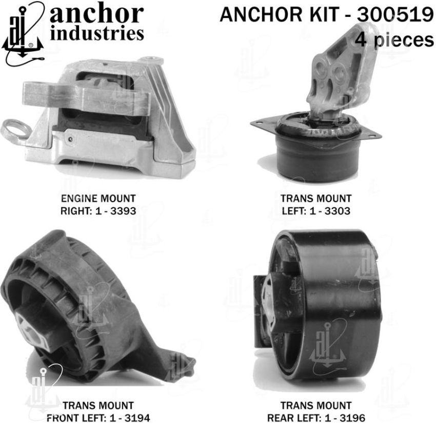 ANCHOR MOUNTS 300519 ENGINE MNT KIT