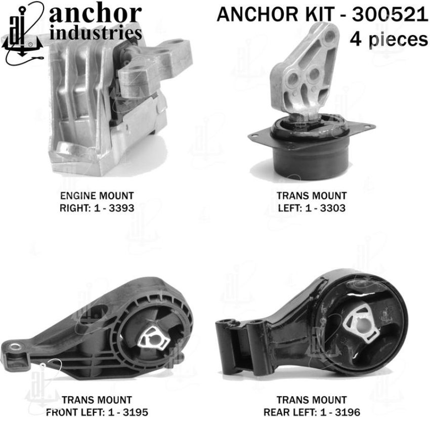 ANCHOR MOUNTS 300521 ENGINE MNT KIT