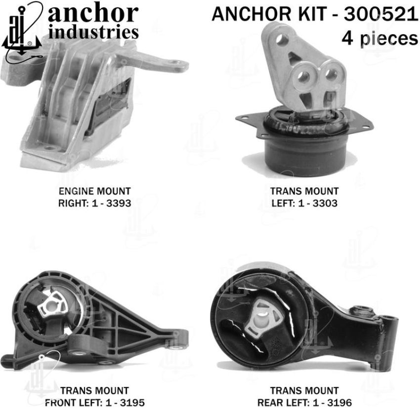 ANCHOR MOUNTS 300521 ENGINE MNT KIT
