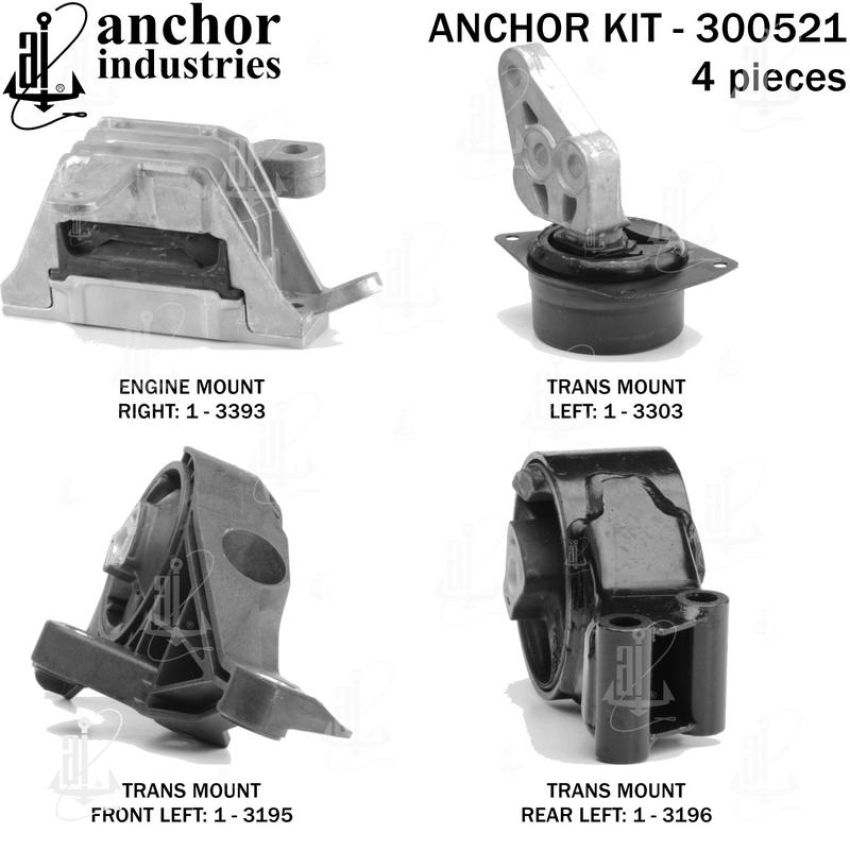 ANCHOR MOUNTS 300521 ENGINE MNT KIT