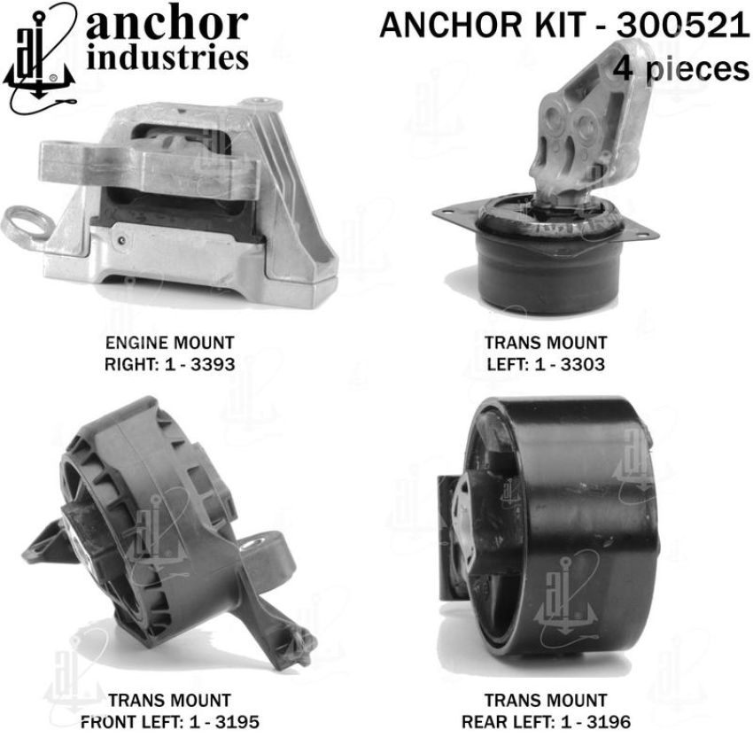 ANCHOR MOUNTS 300521 ENGINE MNT KIT