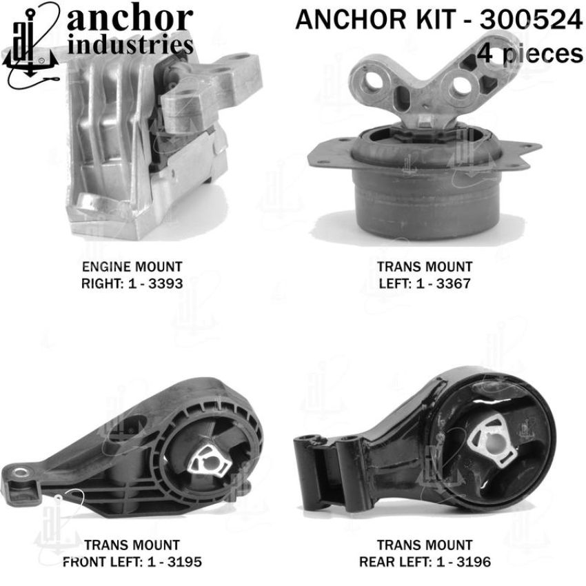 ANCHOR MOUNTS 300524 ENGINE MNT KIT