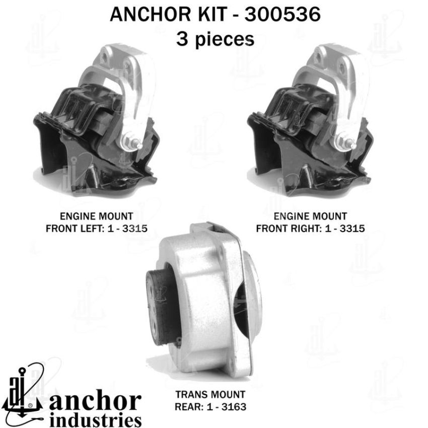 ANCHOR MOUNTS 300536 ENGINE MNT KIT