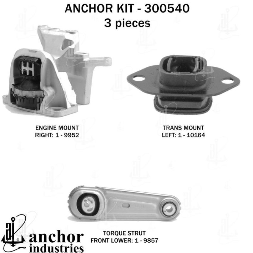 ANCHOR MOUNTS 300540 ENGINE MNT KIT