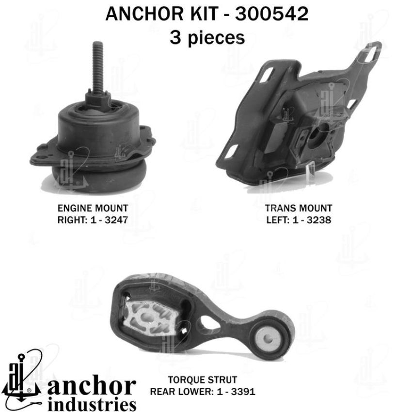 ANCHOR MOUNTS 300542 ENGINE MNT KIT