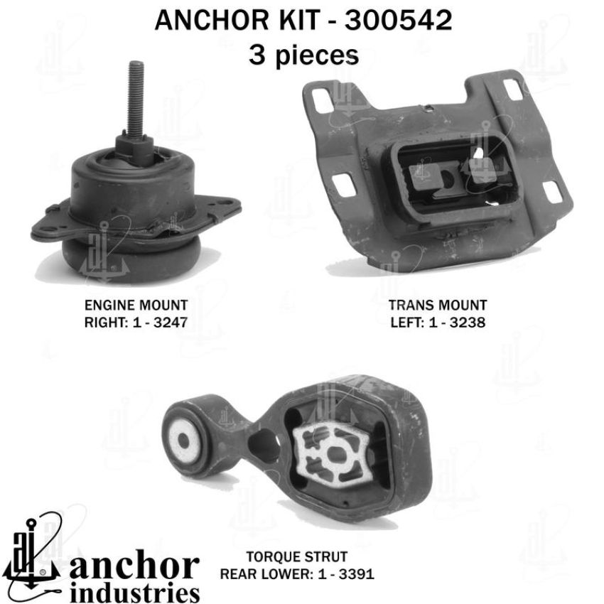 ANCHOR MOUNTS 300542 ENGINE MNT KIT