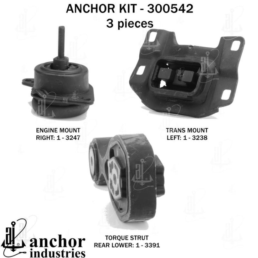 ANCHOR MOUNTS 300542 ENGINE MNT KIT