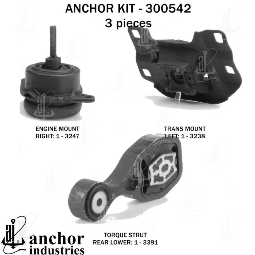 ANCHOR MOUNTS 300542 ENGINE MNT KIT